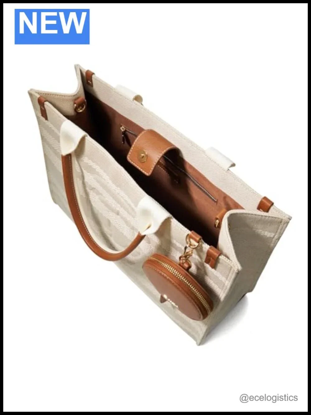 Large Canvas Tote with Removable Strap and Detachable Coin Purse